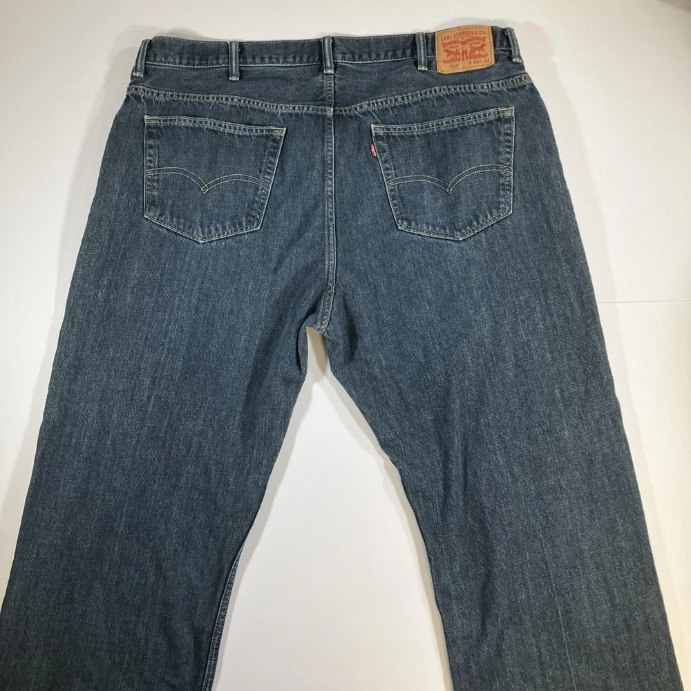 Levi's 559 Jeans Mens 46x32 Relaxed Straight Dark Wash Blue Denim Red Tab